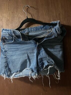 American Eagle Outfitters Raw Hem Light Blue Denim Cutoff Shorts